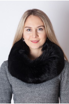 Black fox fur neck warmer